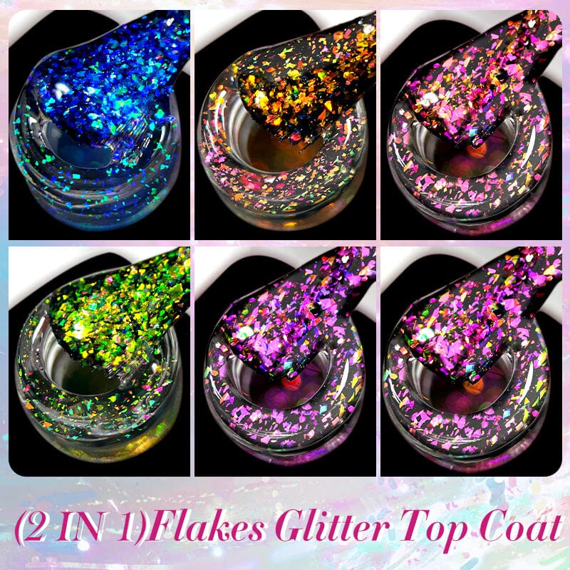 Flakes Glitter Top Coat FG04 7ml Base & Top Coat LILYCUTE 