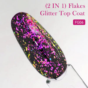 Flakes Glitter Top Coat FG06 7ml Base & Top Coat LILYCUTE 