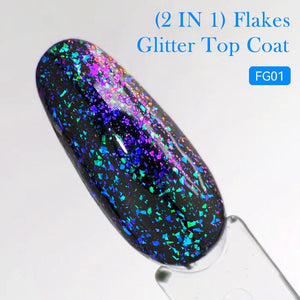 Flakes Glitter Top Coat FG02 7ml Base & Top Coat LILYCUTE 