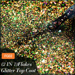 Flakes Glitter Top Coat FG02 7ml Base & Top Coat LILYCUTE 