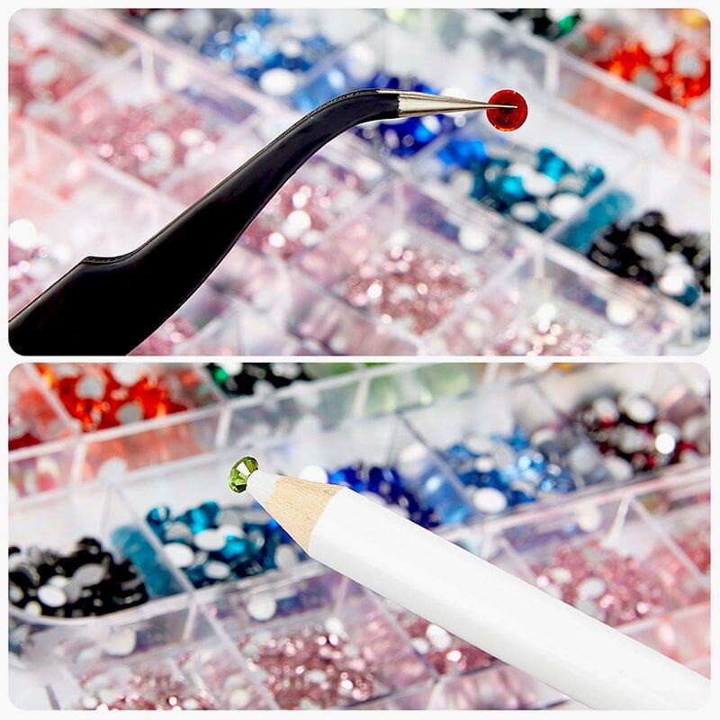 12 Grids Mini Mixed Rhinestones 3D Nail Decorations Nail Art No Brand 