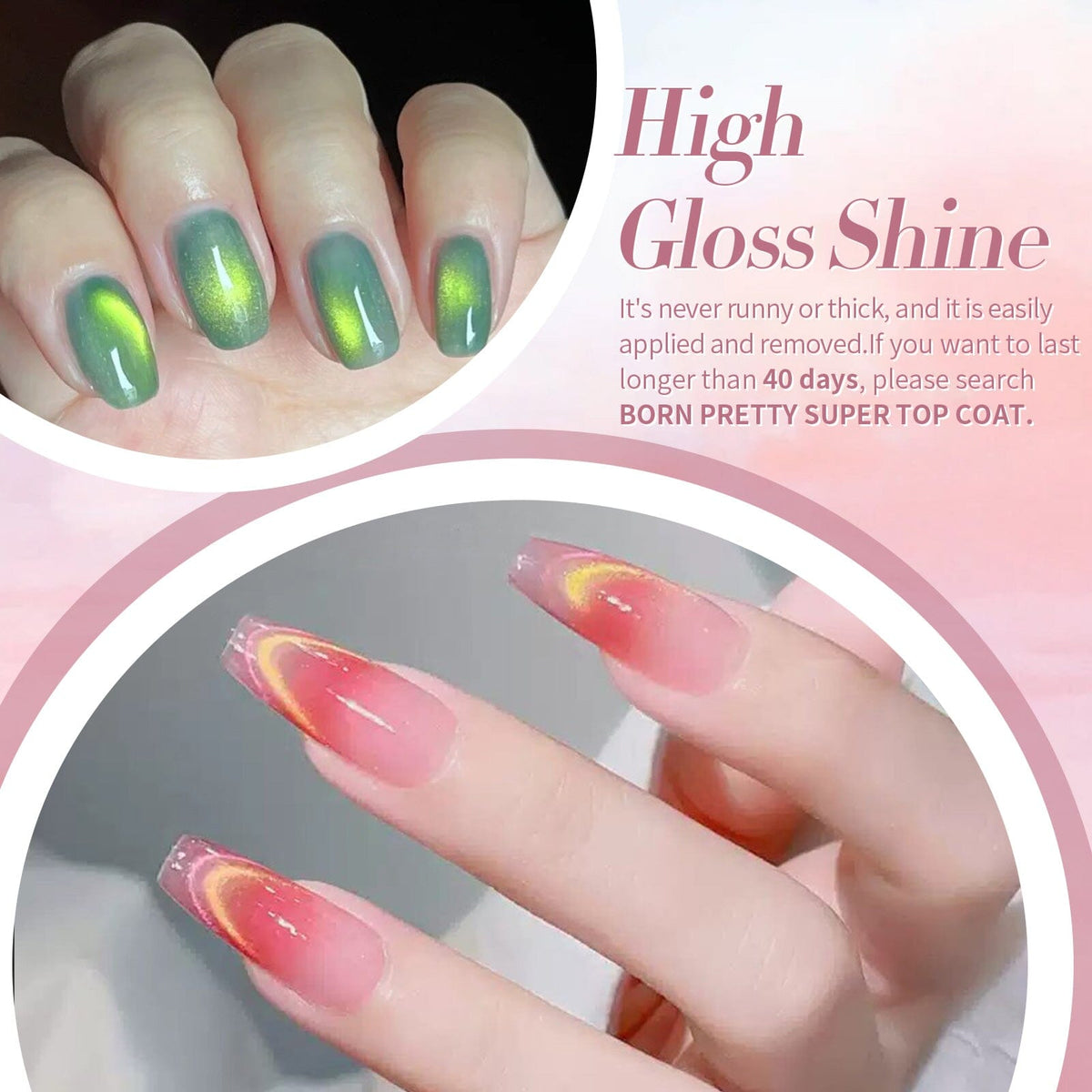 6 Colors Cat Magnetic Gel Polish Set Colored Glass 7ml Gel Nail Polish BORN PRETTY 