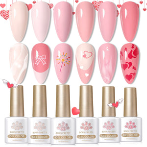 6 Bottles Color Gel Polish Set 7ml Gel Nail Polish BORN PRETTY 