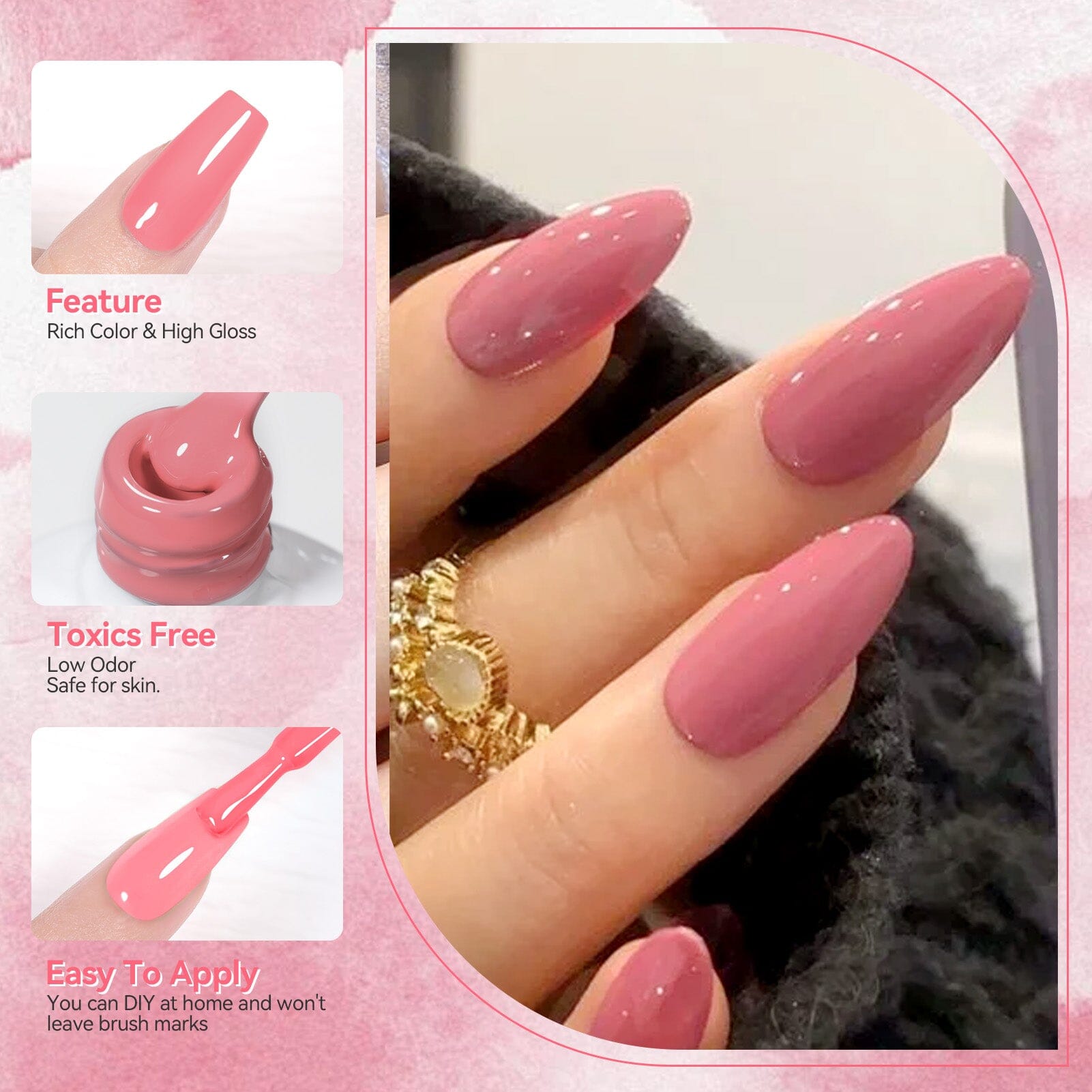 6 Colors Pink Gel Polish Set S01 Barely Beauty 7ml Gel Nail Polish BORN PRETTY 