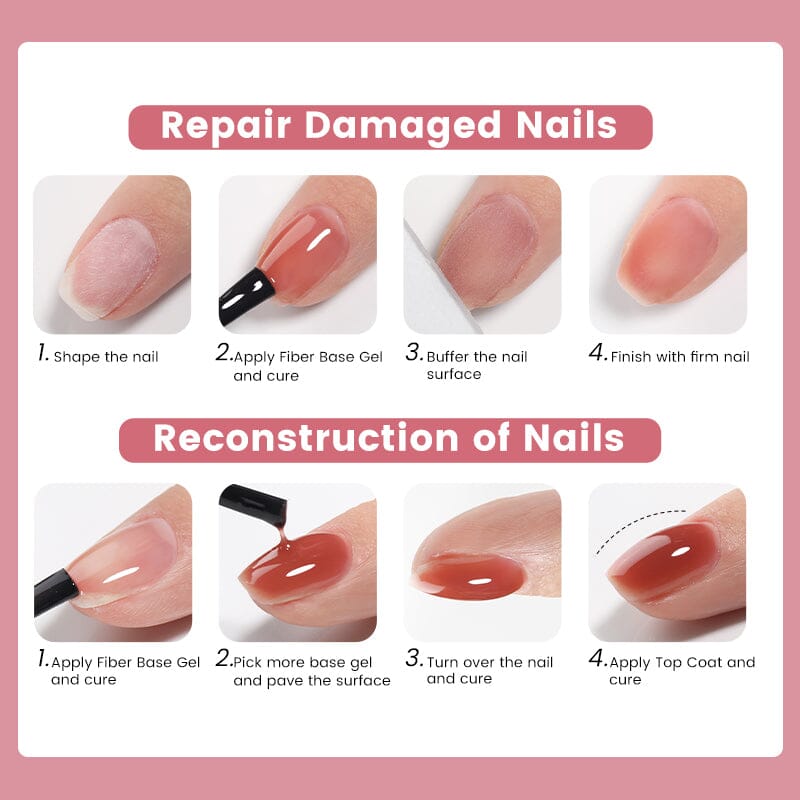 Colorful Fiber Rubber Base Gel CF02 7ml Base & Top Coat UR SUGAR 
