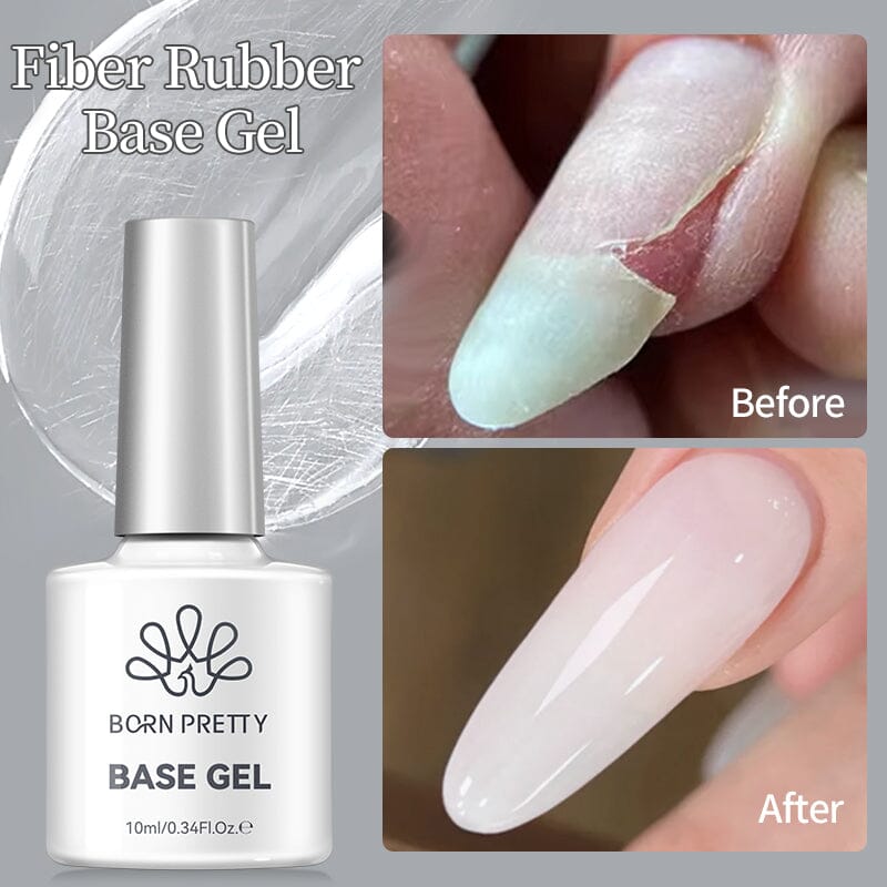 6 Colors Fiber Rubber Base Gel Polish Set 10ml Gel Nail Polish BORN PRETTY 