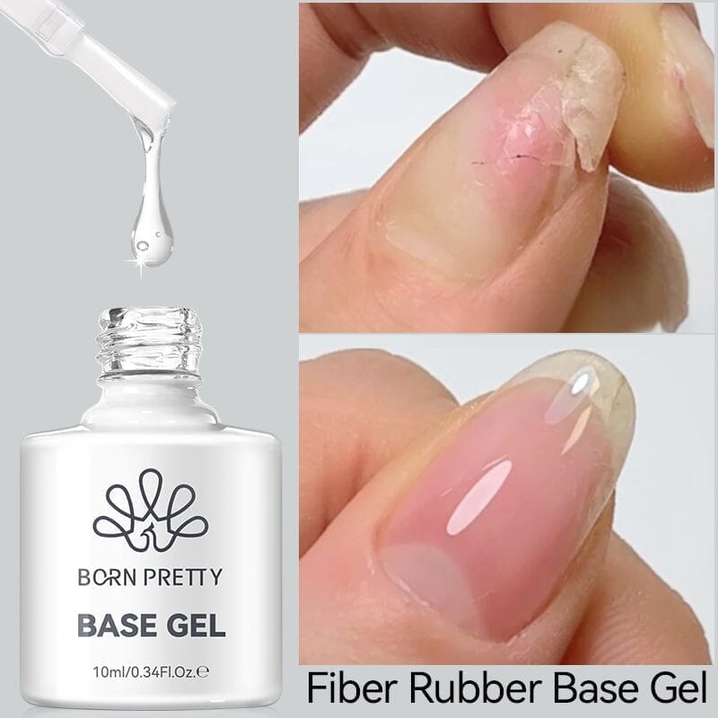 6 Colors Fiber Rubber Base Gel Polish Set 10ml Gel Nail Polish BORN PRETTY 