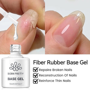 6 Colors Fiber Rubber Base Gel Polish Set 10ml Gel Nail Polish BORN PRETTY 