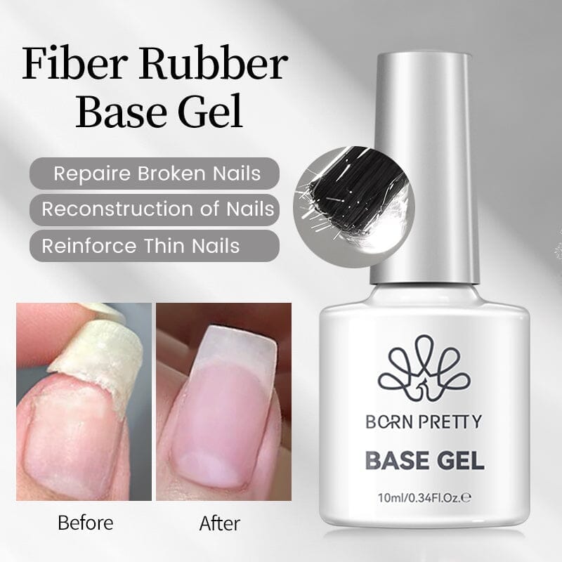 6 Colors Fiber Rubber Base Gel Polish Set 10ml Gel Nail Polish BORN PRETTY 