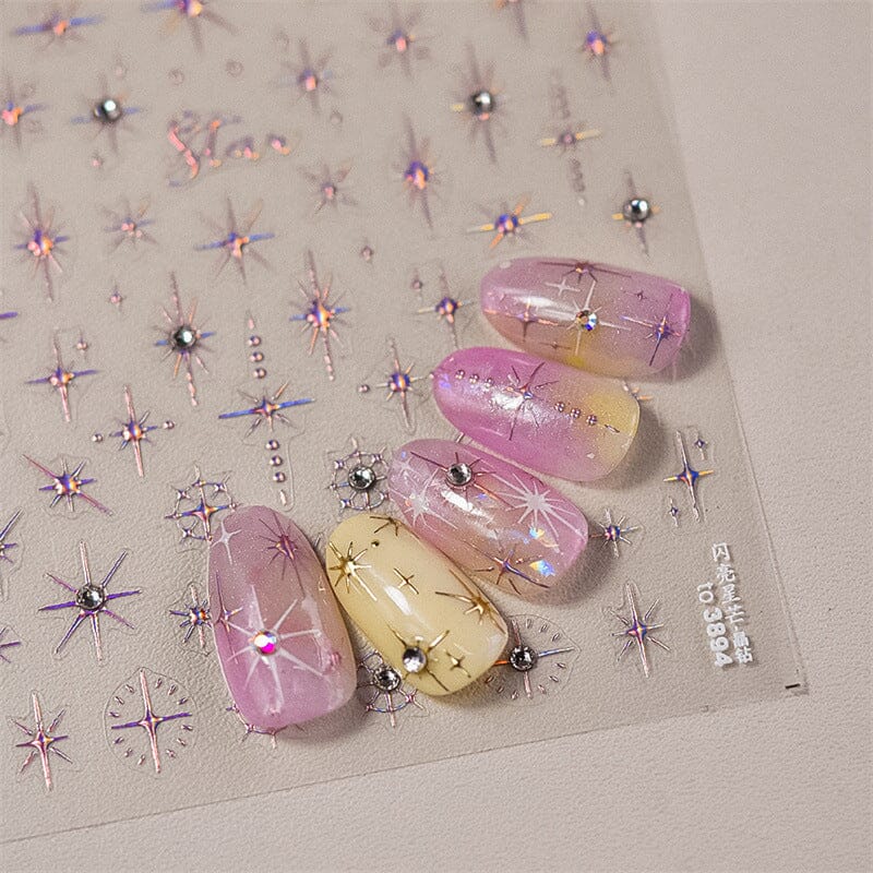 Glitter Starlight Rhinestones 3D Nail Stickers Nail Sticker No Brand 