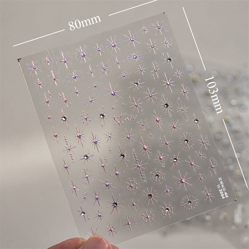 Glitter Starlight Rhinestones 3D Nail Stickers Nail Sticker No Brand 