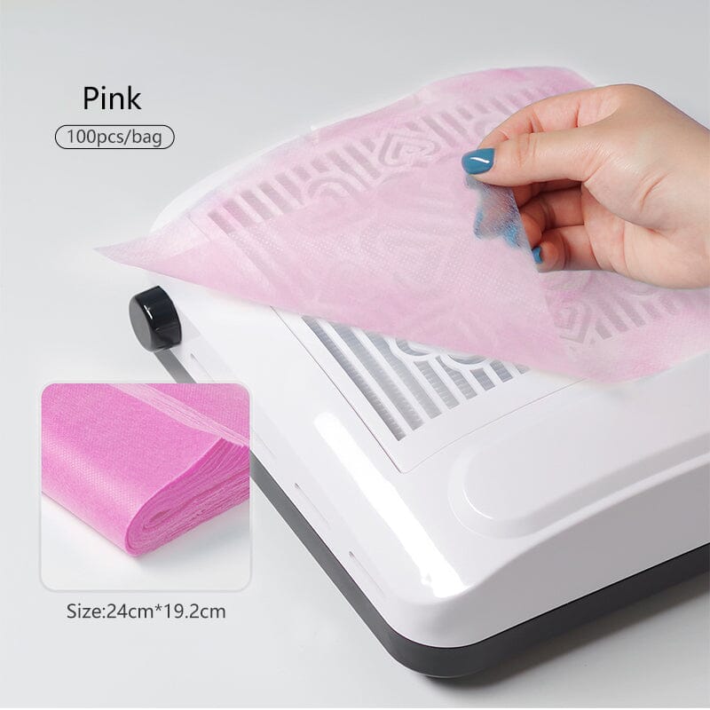 100pcs Pink Filter Paper for Manicure Dust Collector Tools & Accessories No Brand 