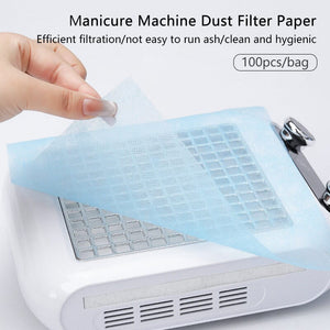 100pcs Manicure Machine Dust Filter Paper Blue Tools & Accessories No Brand 
