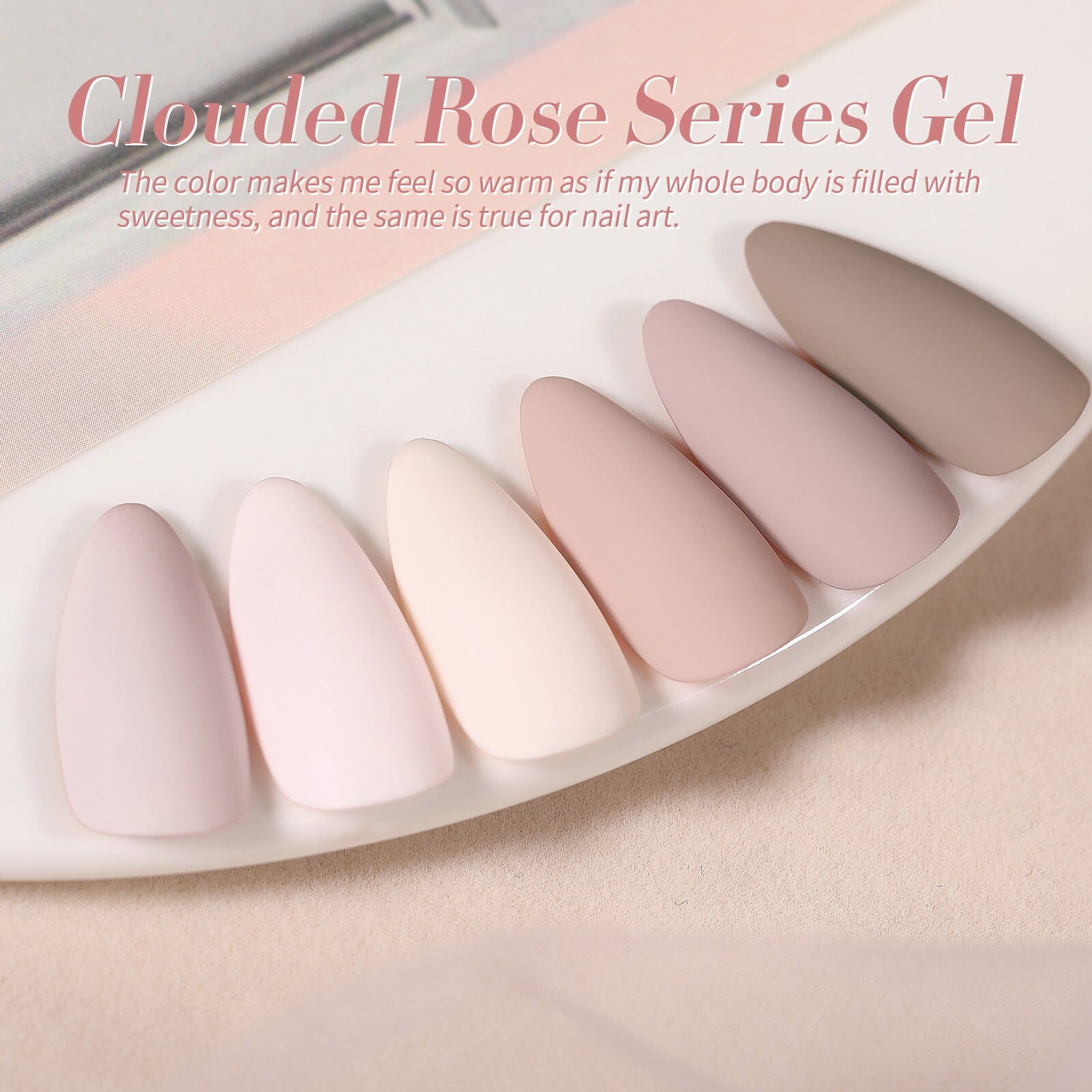 6 Colors Gel Polish Set S04 Clouded Rose 7ml Gel Nail Polish BORN PRETTY 