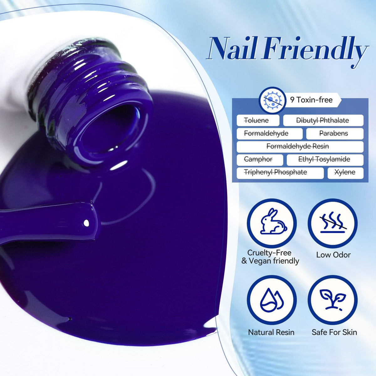 6 Colors Gel Set S07 Blue Horizon 7ml Gel Nail Polish BORN PRETTY 