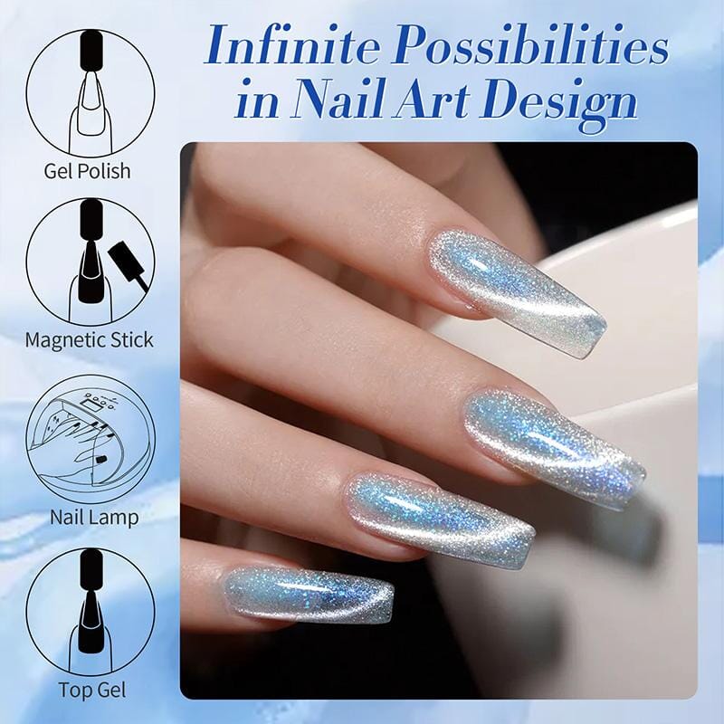 Crystal Cat Magnetic Gel MY37 Glacier 10ml Gel Nail Polish BORN PRETTY 