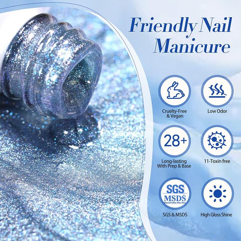 Crystal Cat Magnetic Gel MY37 Glacier 10ml Gel Nail Polish BORN PRETTY 
