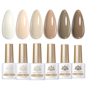 6 Colors Gel Set S10 Coco Mousse 7ml Gel Nail Polish BORN PRETTY 