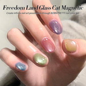 6 Colors Glass Cat Magnetic Gel Polish Set M06 Freedom Land 7ml Gel Nail Polish BORN PRETTY 
