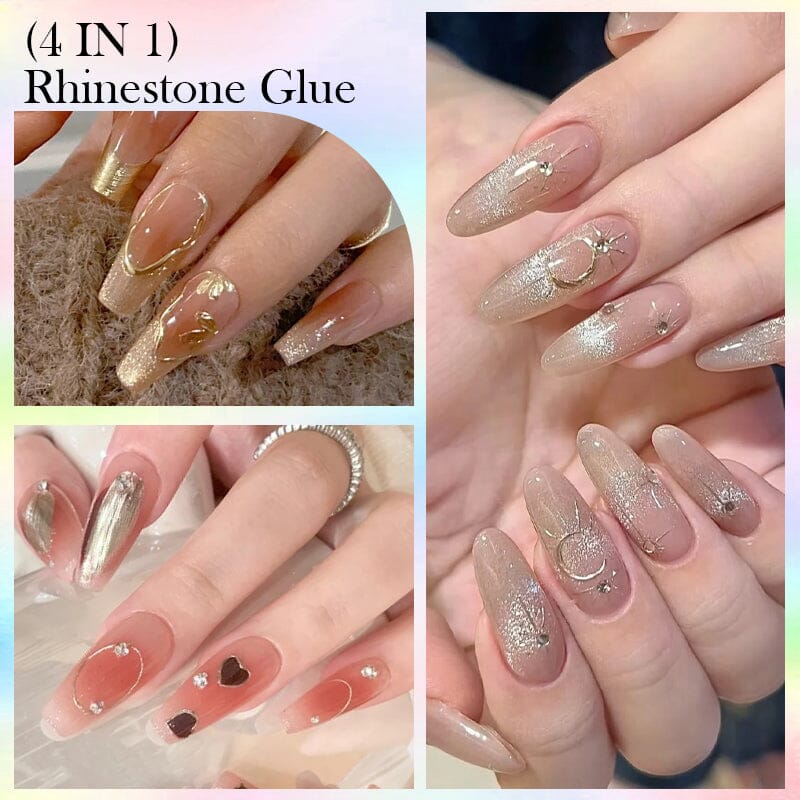 4 In 1 Rhinestone Glue 15ml Gel Nail Polish NICOLE DIARY 