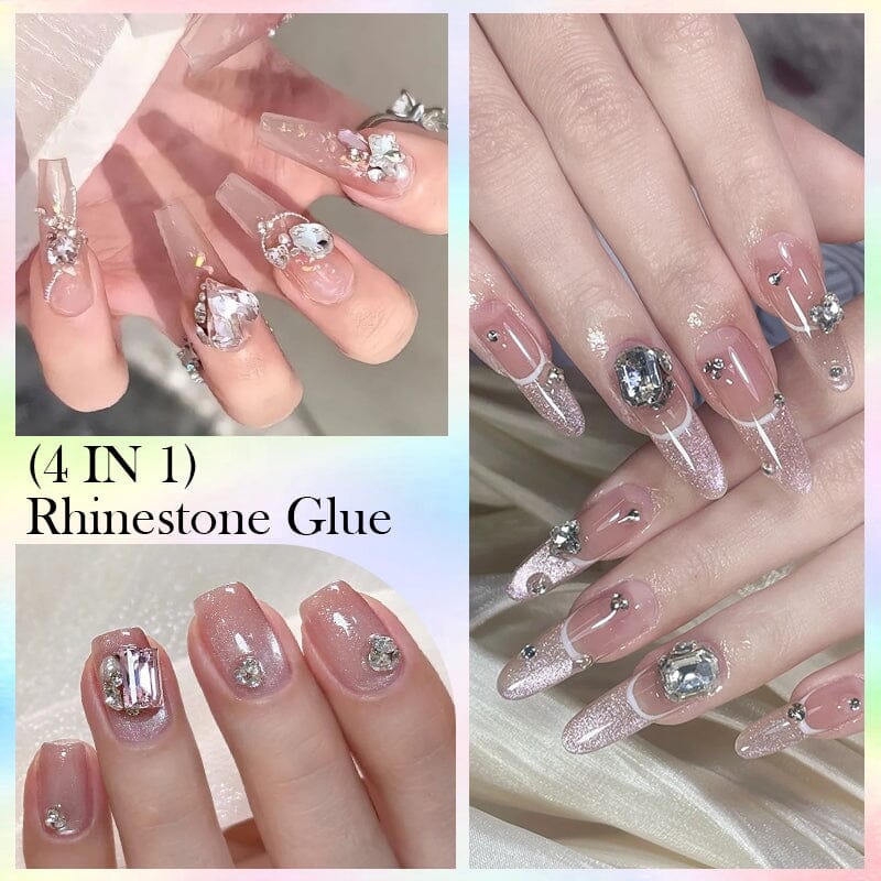 4 In 1 Rhinestone Glue 15ml Gel Nail Polish NICOLE DIARY 