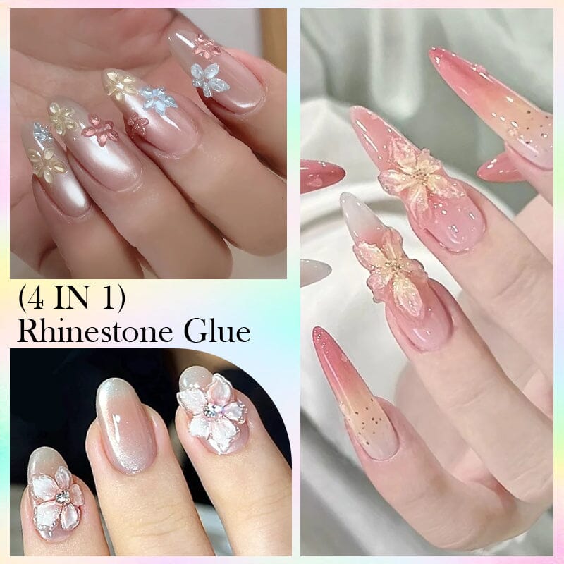 4 In 1 Rhinestone Glue 15ml Gel Nail Polish NICOLE DIARY 