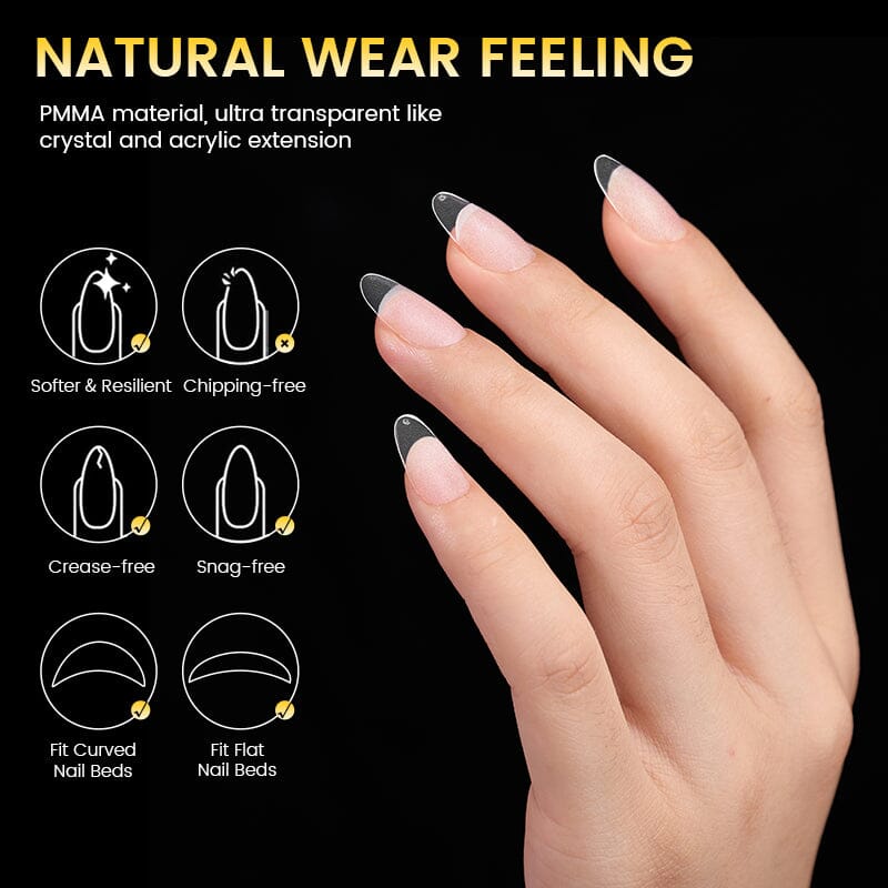 300pcs 15 Sizes Oval False Nail Tips Full Cover Half Matte Nails Nail Tips BORN PRETTY 