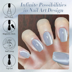 Blue Moonlight Cat Magnetic Gel Polish MY129 Haze Blue 10ml Gel Nail Polish BORN PRETTY 