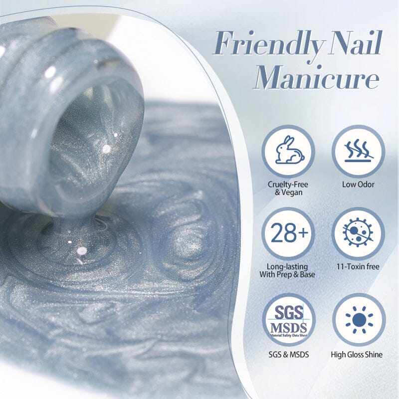 Blue Moonlight Cat Magnetic Gel Polish MY129 Haze Blue 10ml Gel Nail Polish BORN PRETTY 