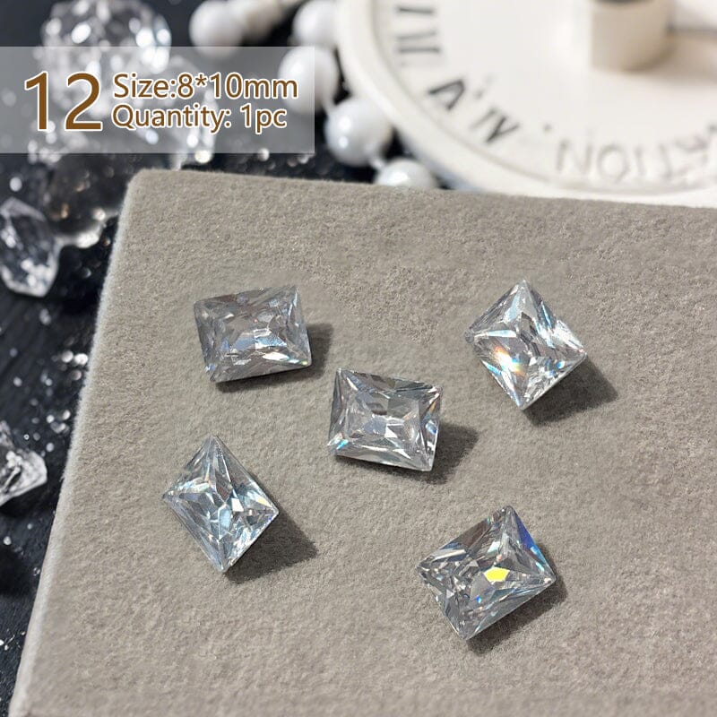 Geometric Crystal Love Heart Rhinestone Nail Decoration Nail Decoration No Brand 12 