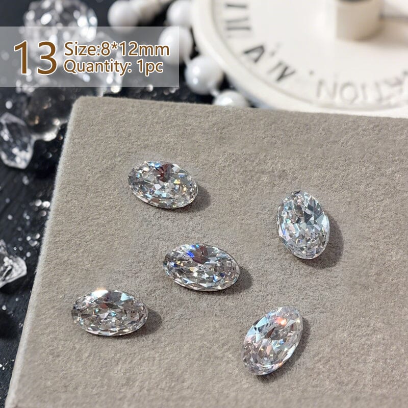 Geometric Crystal Love Heart Rhinestone Nail Decoration Nail Decoration No Brand 13 