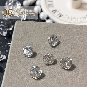 Geometric Crystal Love Heart Rhinestone Nail Decoration Nail Decoration No Brand 06 