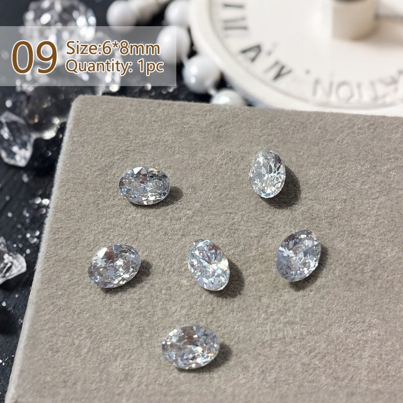 Geometric Crystal Love Heart Rhinestone Nail Decoration Nail Decoration No Brand 09 