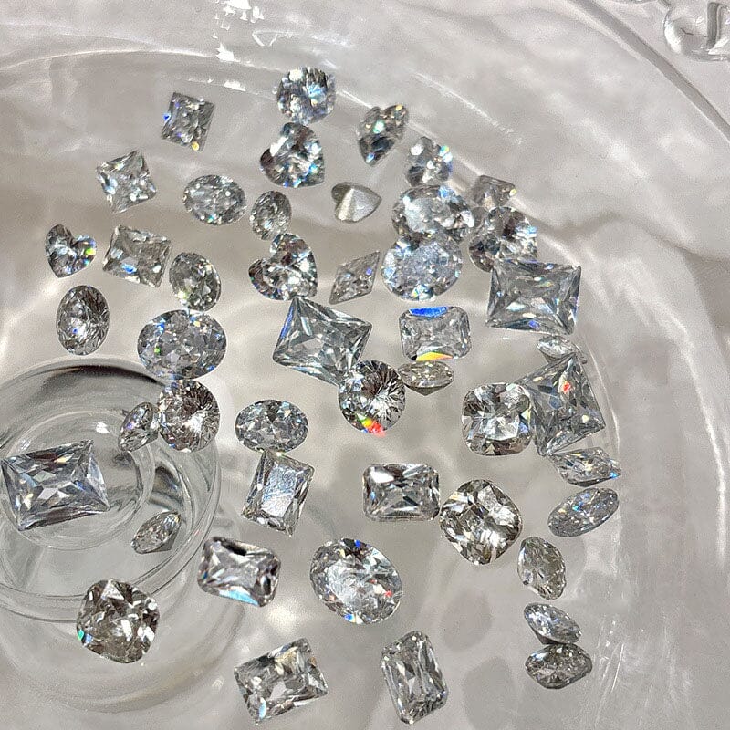 Geometric Crystal Love Heart Rhinestone Nail Decoration Nail Decoration No Brand 