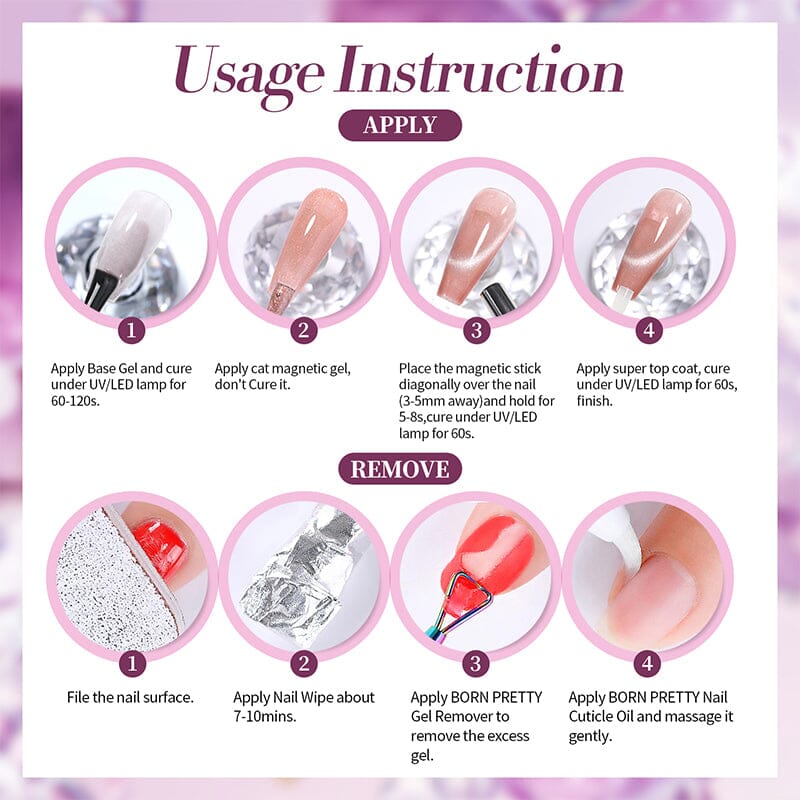 Purple Colored Cat Magnetic Gel Polish MY270 Honey Trap 10ml Gel Nail Polish BORN PRETTY 