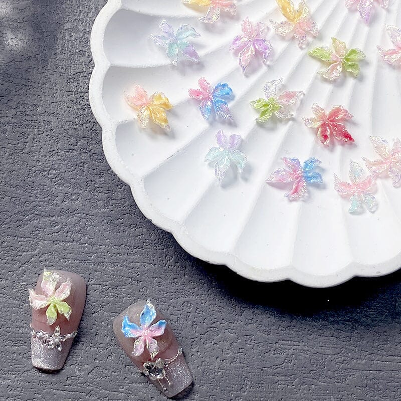 50pcs Colorful Luminous 3D Nail Decorations Resin Lily Flowers Nail Decoration No Brand 