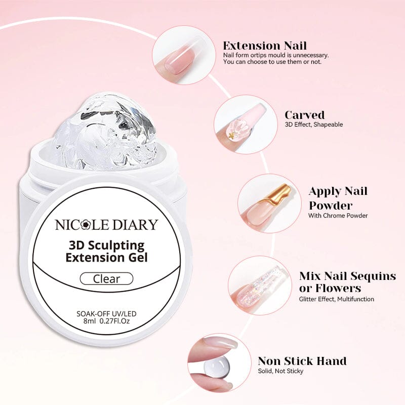 3D Sculpting Extension Gel 8ml Extension Nail Gel NICOLE DIARY 