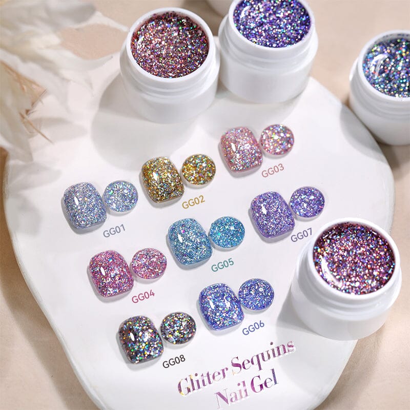 Glitter Sequins Nail Gel 7ml Gel Nail Polish LILYCUTE 