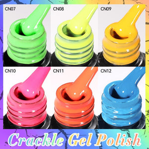 6 Colors Neon Crackle Gel Polish 7ml Gel Nail Polish LILYCUTE 