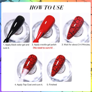 6 Colors Neon Crackle Gel Polish 7ml Gel Nail Polish LILYCUTE 