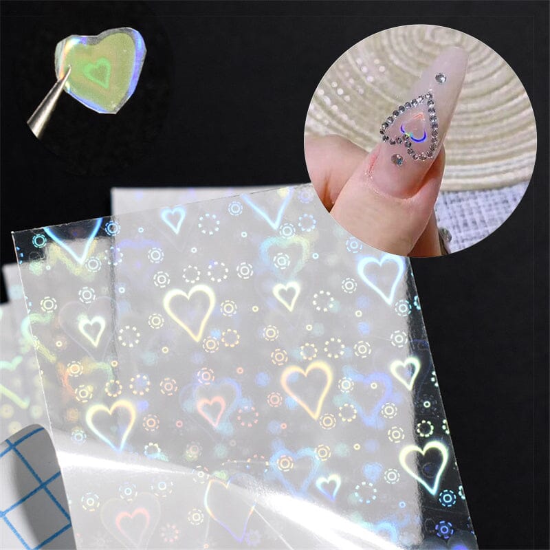 Colorful Heart 3D Nail Sticker Nail Art No Brand 