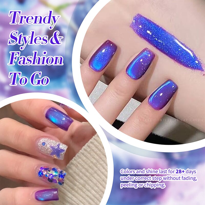 Blue Colored Cat Magnetic Gel Polish MY297 Blueberry 10ml Gel Nail Polish BORN PRETTY 