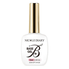 2 Bottles Base Top Coat Set 15ml Base & Top Coat NICOLE DIARY 