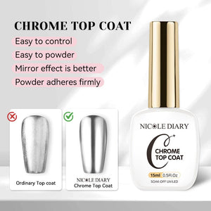 Chrome Top Coat 15ml Gel Nail Polish NICOLE DIARY 
