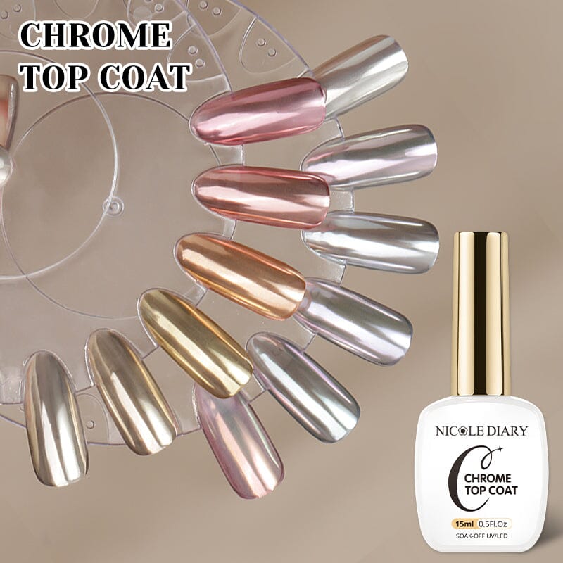 Chrome Top Coat 15ml Gel Nail Polish NICOLE DIARY 