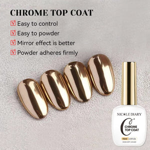 Chrome Top Coat 15ml Gel Nail Polish NICOLE DIARY 