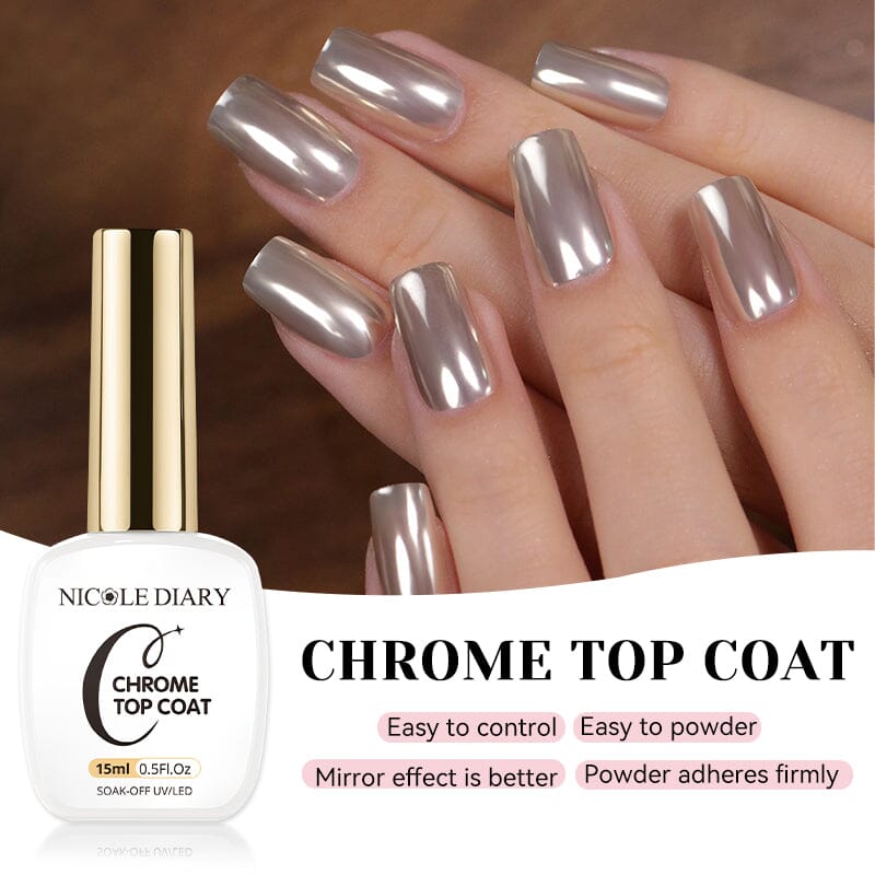 Chrome Top Coat 15ml Gel Nail Polish NICOLE DIARY 