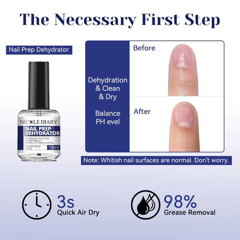 Nail Prep Dehydrator Acid-Free Primer 15ml Nail Care NICOLE DIARY 