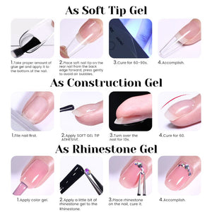 Soft Gel Tips Adhesive 15ml Gel Nail Polish NICOLE DIARY 