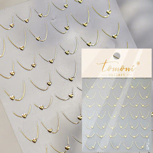 Heart 5D Nail Sticker to5010 Gold Nail Art No Brand 